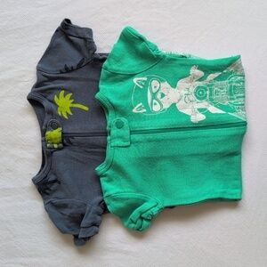 joe fresh 2-pack cotton summer zipper romper pajamas 6-12 months baby boy